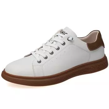 Мода 2024 года, ретро-модные мужские повседневные кроссовки на платформе, дизайнерские новые мягкие кожаные однотонные весенне-осенние кроссовки для мужчин 38