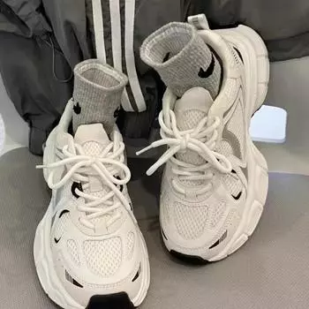 Мода 2024 года сетчатая дышащая обувь для женщин, спортивная, беговая, повседневная, женская, фитнес, вулканизированная обувь, корзины, женские роскошные кроссовки 35 белый