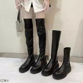 Мода 2024 года, сексуальные сапоги на платформе, элегантные высокие сапоги для женщин, готические сапоги на толстом каблуке выше колена, женские сапоги Botas De Mujer 35