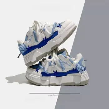 Мода 2024 года, симпатичные спортивные женские кроссовки для бега, новые синие спортивные туфли на толстой подошве для студентов, повседневные розовые туфли на вулканизированной платформе 36 розовый