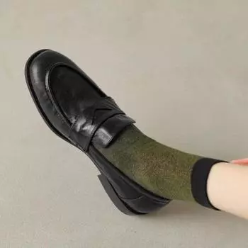 Мода 2024 года, туфли Мэри Джейн, мокасины, студенческая обувь, женская униформа для поездок на работу, повседневная обувь на плоской подошве, коричневая, черная, женская обувь 35 чёрный