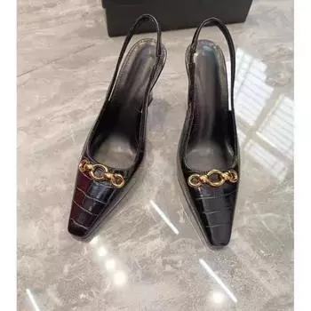 мода 2024 года. Туфли ручной работы. Неглубокие женские туфли-лодочки. Женские туфли с острым носком. Туфли-лодочки на каблуке-копыто. Высокие каблуки. Женские туфли. 34 чёрный