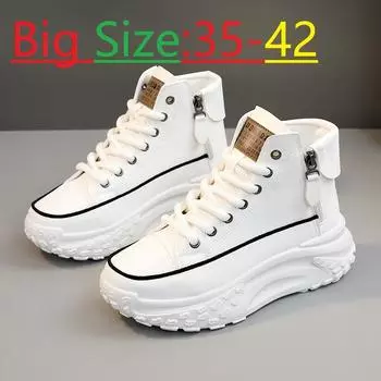 Мода 2024 года. Высокие туфли. Осенние туфли с круглым носком. Толстая подошва добавляет высоты. Повседневные кроссовки. Высококачественная износостойкая женская обувь. 35 хаки