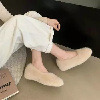 Мода 2024 года, высококачественная женская обувь, женские туфли на плоской подошве, повседневные, однотонные, с круглым носком, с мягкой подошвой, теплые туфли для женщин 35 покинуть белый