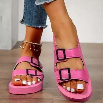 Мода 2024 года, высококачественные женские тапочки, летняя женская обувь, новая мода, большие размеры, цветные пляжные туфли, плоская резиновая женская обувь 36 чёрный