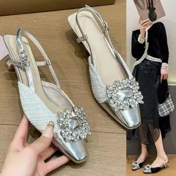 Мода 2024 года, женская летняя новая сексуальная обувь с острым носком, повседневная универсальная женская обувь для отдыха на открытом воздухе, повседневное кожаное пляжное платье, женские туфли на высоком каблуке 35 бежевый