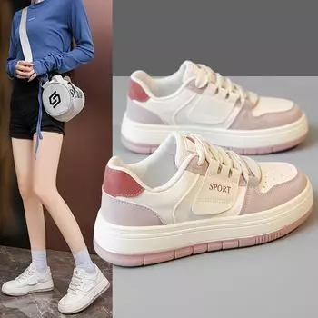 Мода 2024 года, женская спортивная обувь, повседневная парусиновая, новая универсальная обувь на толстой подошве, женская плоская вулканизированная спортивная обувь 35 бежевый