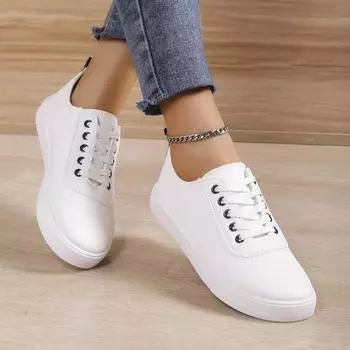 Мода 2024 года, женская вулканизированная обувь, дышащая и удобная, белая, спортивная обувь для активного отдыха, летние кроссовки, толстая подошва 35 белый