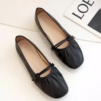 Мода 2024 года, женские балетки из искусственной кожи, женские туфли Мэри Джейн, плиссированные неглубокие мокасины, модные женские туфли-лодочки без застежек, мокасины 35 жёлтый