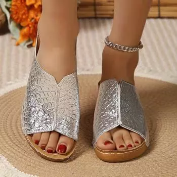 мода 2024 года, женские босоножки на танкетке, летние ретро-босоножки на платформе с клипсой на носке, женские гладиаторские туфли с толстой подошвой 36 золотой