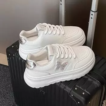 мода 2024 года женские кроссовки на толстой подошве для отдыха на открытом воздухе новые декоративные бабочки спортивная обувь 35 серебряный