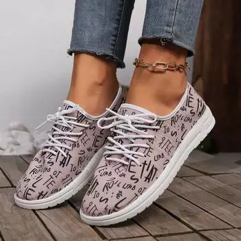 Мода 2024 года, женские летние сетчатые туфли с забавным принтом, белая мягкая подошва, брендовые повседневные спортивные туфли для женщин 36