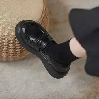 Мода 2024 года женские лоферыВесна британский стиль туфли Мэри Джейн на платформе женские японские туфли Лолита в стиле Jk Uniform 40 красно-желтовато-коричневый