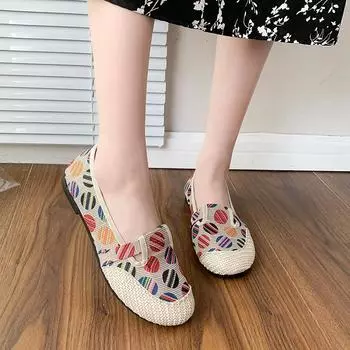 Мода 2024 года, женские модные балетки, рабочая обувь, женские трикотажные мокасины из сетки, дышащие женские туфли-лодочки без застежек, повседневные спортивные кроссовки 35 розовый