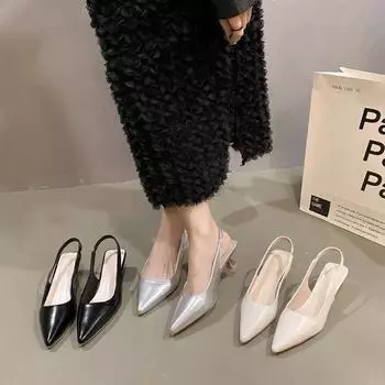 Мода 2024 года женские сексуальные туфли на тонком каблуке для вечеринок, летние женские туфли-лодочки с острым носком, модные туфли на высоком каблуке, удобные туфли на неглубокой подошве, серебристые 35 бежевый