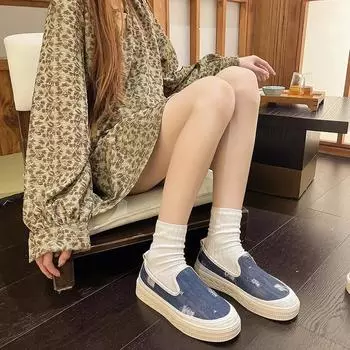 Мода 2024 года, женские туфли с глубоким носком и цветными блоками, с круглым носком, вулканизированные туфли, повседневная мода, удобные, с толстой подошвой, женские, вулканизированные 35