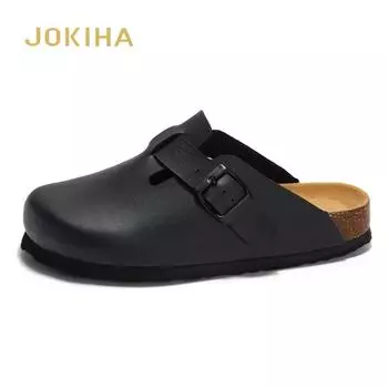 Мода 2024 года женские закрытые носки пробковые тапочки из искусственной кожи сандалии сандалии для женщин садовые сабо унисекс размер 35-45 35 бежевый