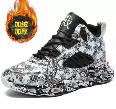 Мода 2024 года, зимние мужские ботильоны, уличные нескользящие теплые кроссовки, мужские зимние ботинки, плюшевая зимняя спортивная обувь для мужчин, теплые кроссовки 6.5 красный