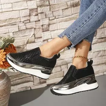 Мода 2024 года, зимние женские ботильоны с леопардовым принтом, спортивная обувь на плоской подошве, новые трендовые повседневные замшевые кроссовки, удобные для ходьбы, для зимы, Mujer 35 чёрный