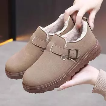 Мода 2024 годаЖенская хлопковая обувьМягкая модаРетро обувь BeanМягкие теплые женские ботильоны на платформеЖенские ботильоны Zapatillas Mujer 36 хаки