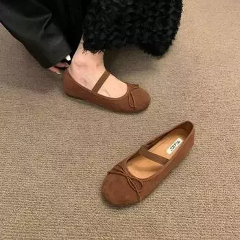 Мода 2024 Элегантные Туфли Женские Плоские Небольшие Ботинки Бантик Мягкие Повседневные Женские Спортивные Балетки Бабочка Новый Стиль 35 синий