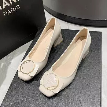 мода 2024 Летние сандалии Небольшие одинарные туфли Мягкие сандалии Женские повседневные удобные универсальные 34 бежевый