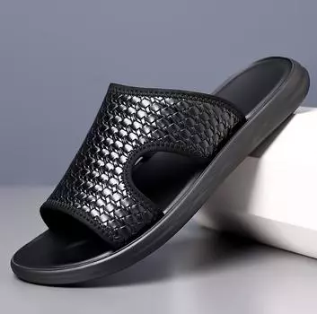 Мода 2024 Лето Лидер продаж Мужская обувь на плоской подошве Водонепроницаемая пляжная обувь Мужские мягкие нескользящие шлепанцы высокого качества Бесплатная доставка 38