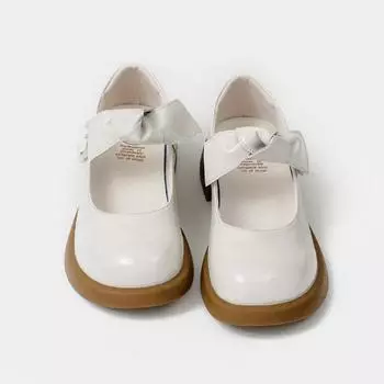 мода 2024 Лето Ретро Кожаные Туфли Мэри Джейн на Низком Каблуке Бантик в Колледжском Стиле Женские Лакированные Кожаные Туфли Лолита 35 чёрный