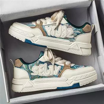 Мода 2024 Мужская обувь Осень Новые плоские дышащие модные кроссовки на шнуровке Мужские удобные спортивные кроссовки для бега на открытом воздухе Zapatillas Hombre 39 синий