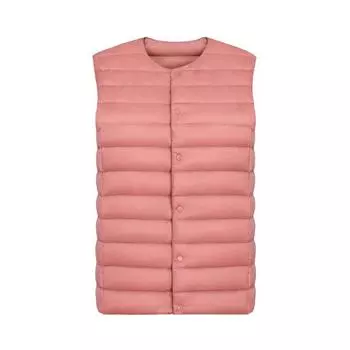 МОДА 2024 Новая зимняя одежда Легкая и тонкая куртка-пуховик Жилет женский теплый облегающий внутренний жилет Подкладка Жилет 90% Белый утиный пух Одежда XL