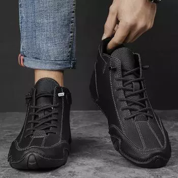 Мода 2024 Новые мужские ботинки для активного отдыха на открытом воздухе для походов и альпинизма, нескользящие, прочные, модные, удобные, универсальные ботинки челси 39 чёрный