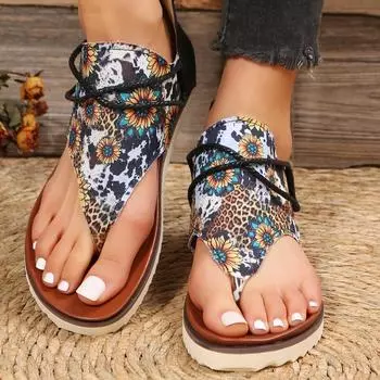 Мода 2024 Новые шлепанцы Женские ретро-гладиаторские тапочки Женские сандалии на плоской подошве Летние дизайнерские сандалии большого размера в тон 36 чёрный