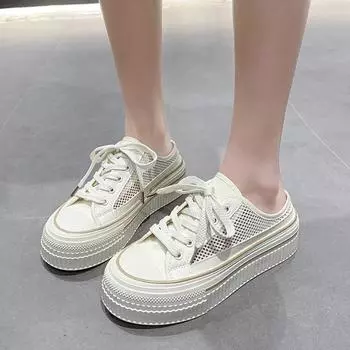 Мода 2024 Новые тапочки для женщин Летние женские повязки на голову со шнуровкой на толстой подошве Повседневные тапочки для женщин 35 белый