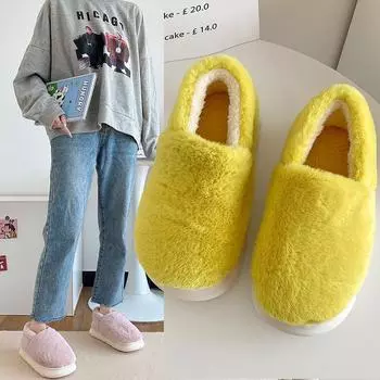 Мода 2024 Новые женские домашние тапочки Повседневные модные домашние однотонные тапочки Теплые и удобные 36-37 розовый