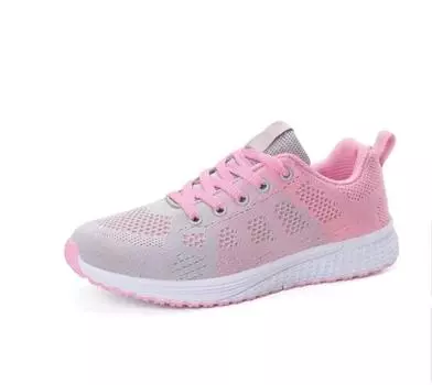 Мода 2024 Новые женские повседневные туфли на плоской подошве Air Mesh Дышащие кроссовки Женская обувь Женские кроссовки Женская корзина Tenis Feminino 35 чёрный