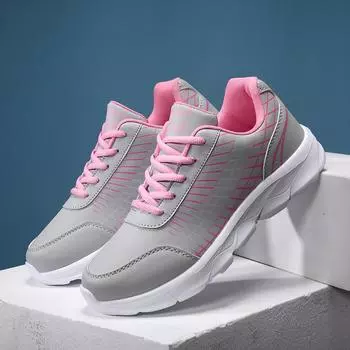 Мода 2024 Новый стиль дышащие удобные осенне-зимние кожаные женские туфли легкие кроссовки спортивная обувь бесплатная доставка 35 чёрный