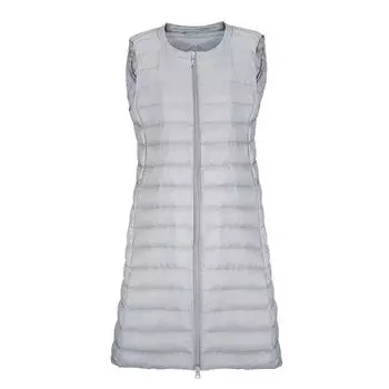 МОДА 2024 Новый жилет женский зимний легкий пуховик средней и длинной облегающей посадки большого размера теплая куртка пуховик одежда M чёрный