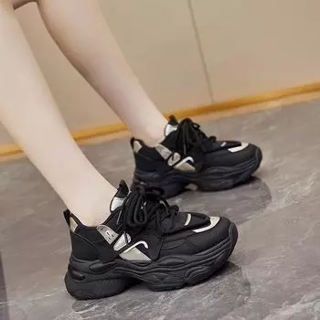 Мода 2024 Осень Мода Новые Женские Удобные Дышащие Нескользящие Кроссовки На Шнуровке 35 бежевый