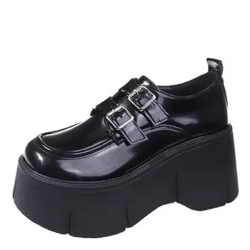 Мода 2024 Осень Новые Ретро Туфли Мэри Джейн Женские Японские Толстые Подошвы Увеличенные Туфли Из Кожи В Стиле Колледжа Женские Каблуки 8,5 см 34