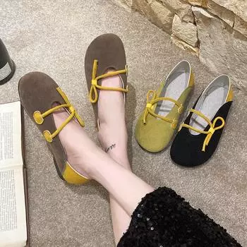 Мода 2024 осень новый ретро этнический стиль женская обувь модный дизайн плоская подошва повседневная обувь для женщин бабочка обувь Zapatos De Mujer 35 коричневый