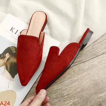 Мода 2024 Осень Женские Мюли Без Каблука Полутапочки Сандалии Лоферы Балетки Zapatos Mujer Calzado Женская Обувь 33 Лоферы 33 чёрный