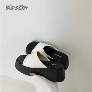 мода 2024 Тапочки женские летние женские тапочки модные однотонные туфли на плоской подошве женские нескользящие туфли на плоской подошве модные тапочки шлепанцы 35 бежевый