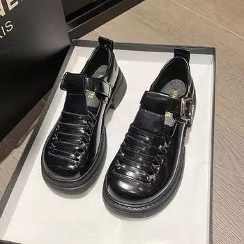 Мода 2024 Весна И Лето Лоферы Женские Плоские Ретро Выдолбленные Дышащие Сандалии Французский Новый 35 чёрный