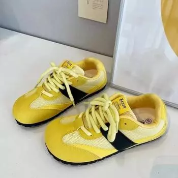 Мода 2024 Весна и лето Новые сетчатые дышащие туфли Forrest Gump Легкие спортивные повседневные туфли на плоской подошве 35 бежевый