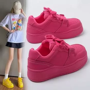 Мода 2024 Весна и Осень Лидер продаж Новая женская модная повседневная спортивная обувь Дышащая и удобная повседневная обувь Спортивная обувь 35 красный