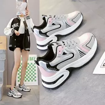 Мода 2024 Весна и Осень Лидер продаж Новая женская модная повседневная спортивная обувь Дышащая и удобная повседневная обувь Спортивная обувь 35 чёрный