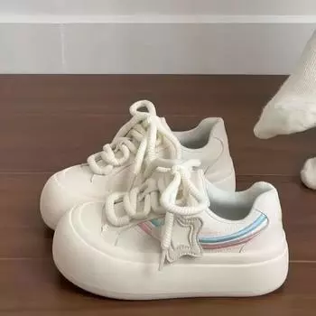 Мода 2024 Весна и Осень Лидер продаж Новая женская модная повседневная спортивная обувь Дышащая и удобная повседневная обувь Спортивная обувь 35 белый