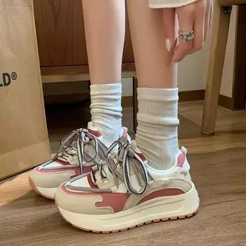 Мода 2024 Весна и Осень Модные Новые Женские Удобные Нескользящие Низкие Спортивные Туфли 35 чёрный