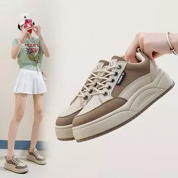 Мода 2024 Весна и Осень Новая женская модная повседневная обувь Дышащая и удобная спортивная обувь Повседневная обувь 35 чёрный