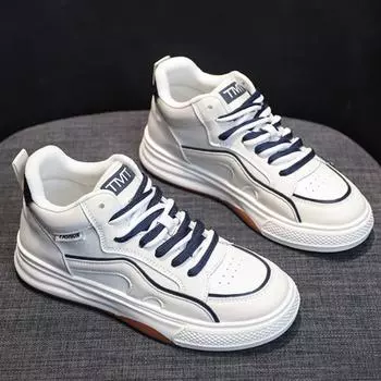 Мода 2024 Весна и Осень Новые Женские Повседневные Плоские Однотонные Дышащие Кроссовки На Шнуровке 35 синий